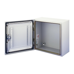 nVent Hoffman CONCEPT™ CSD36308LGEMC A53 1-Door Type EMC Enclosure, 36 in L x 30 in W x 8 in D, NEMA 4 NEMA Rating, Steel