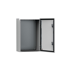 nVent Hoffman MAS0403015R5 1-Door Wall Mount Enclosure, 300 mm W x 155 mm D x 400 mm H, NEMA 4/12/13/IK10/IP66 NEMA Rating, Mild Steel
