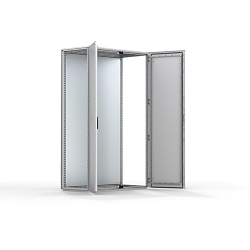 nVent Hoffman MCD20125R5 2-Door Modular Floor Standing Enclosure, 2000 mm L x 1200 mm W x 500 mm D, 12/13/IK10/IP55 NEMA Rating, Mild Steel