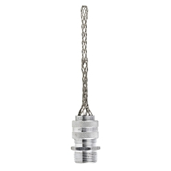 Hubbell Wiring Device-Kellems 07401001 Form 1 Liquidtight Standard Duty Strain Relief Deluxe Cord Grip, 3/8 in Trade, (1) Conductors, 0.25 to 0.312 in Cable Openings, Aluminum/Stainless Steel