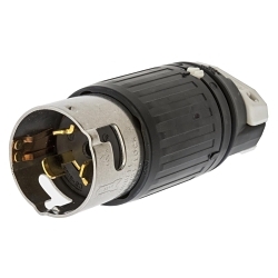 Hubbell Wiring Device-Kellems CS8156C Spider® Heavy Duty Isolated Grounding Replacement Standard Sized Female Connector, 125/250 VAC, 50 A, 3 Poles, 4 Wires, Black