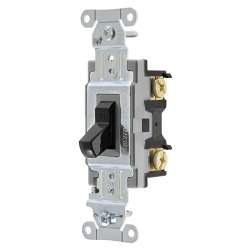 Hubbell Wiring Device-Kellems CSB120BK 2-Position Standard Toggle Switch, 120 to 277 V AC, 20 A, 5540 W Power Rating, 2-Position Contact