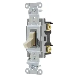 Hubbell Wiring Device-Kellems CSB220I 2-Position Specification/Commercial Grade Standard Toggle Switch, 120 to 277 V AC, 20 A, 5540 W Power Rating, 2-Position Contact