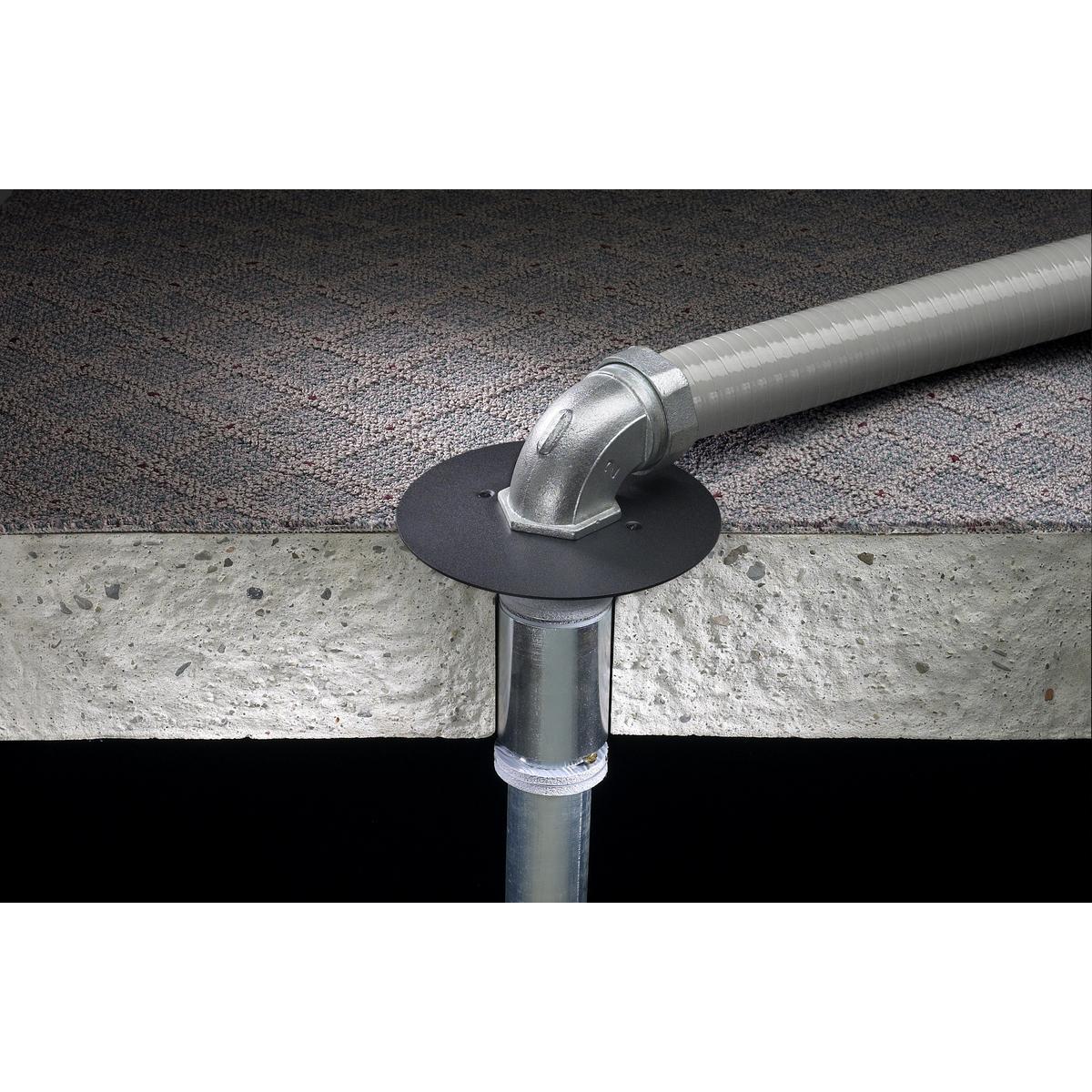 Hubbell FF2BK Furniture Feed Large Capacity Low Voltage Standard Sized Flange and Cover Assembly, 8 in Dia, Aluminum