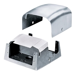 Hubbell FR80AL Lo-Con 2-Gang Standard Pedestal Housing, For Use With PT7XC Fire Rated Poke Through Box, Aluminum
