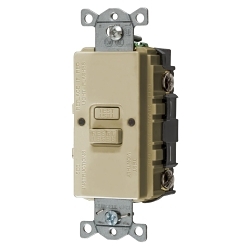 Hubbell Wiring Device-Kellems AUTOGUARD® Style Line® GFBFST20I 1-Phase Blank Face Heavy Duty Standard Self Test Screw Mount GFCI Receptacle, 125 V AC, 20 A, 2 Poles, 3 Wires, Ivory