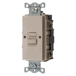 Hubbell Wiring Device-Kellems AUTOGUARD® Style Line® GFBFST20LA 1-Phase Blank Face Heavy Duty Standard Self Test Screw Mount GFCI Receptacle, 125 V AC, 20 A, 2 Poles, 3 Wires, Light Almond
