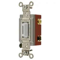 Hubbell Wiring Device-Kellems HBL® HBL1224LW HBL® 4-Way Extra Heavy Duty General Purpose Standard Locking Switch, 120 to 277 V AC, 20 A, 5540 W Power Rating, 2-Position Contact