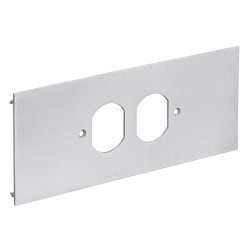Hubbell Wiring Device-Kellems HBLALUDR HBLALU3800/HBLALU4800 1-Gang Removable Standard Receptacle Cover Plate, For Use With HBLALU3800, HBLALU4800 Series Metal Raceway, Aluminum