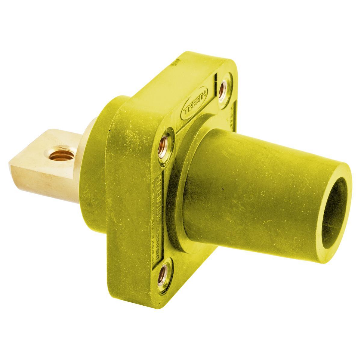 Hubbell Wiring Device-Kellems HBLFRBY 16 Series 1-Pole Female Heavy Duty Industrial Grade Standard Straight Single Pole Receptacle With 300/400 A Plug, 600 V AC/250 V DC, 400 A, 4 to 4/0 AWG Wire, Screw Terminal Connection