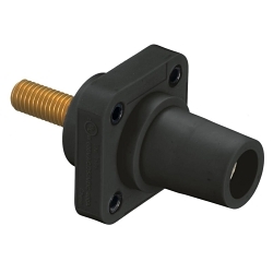 Hubbell Wiring Device-Kellems HBLFRSBK 16 Series 1-Pole Female Heavy Duty Industrial Grade Standard Single Pole Receptacle, 600 V AC/250 V DC, 400 A, 4 to 4/0 AWG Wire, Stud Connection, 3R/4X/12 NEMA Rating