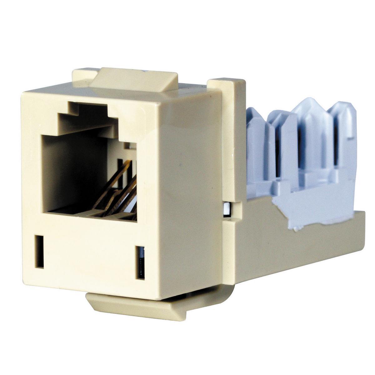 Hubbell Wiring Device-Kellems XCELERATOR™ NEXTSPEED® SPEEDGAIN® HXJUEI Standard Keystone Jack, 6-Position USOC Module, Electric Ivory