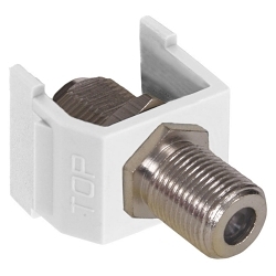 Hubbell Wiring Device-Kellems netSELECT® NSF70W 2/4 Gang Pass-Through Bulkhead F-Connector, Female x Female Connector, Coaxial Cable