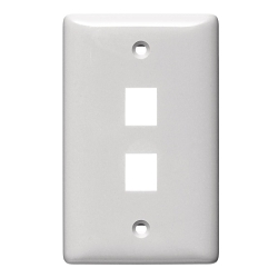 Hubbell Wiring Device-Kellems netSELECT® NSP12W Rear Load Standard Molded Keystone Faceplate, 1 Gangs, 2 Ports, Audio/Video/Voice/Data/Multimedia Module, Fastened Mount, High-Impact Thermoplastic