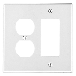 Hubbell Wiring Device-Kellems P826W Non-Metallic Standard Wall Plate, 2 Gangs, 4.69 in W x 4.63 in H, Polycarbonate Thermoplastic, White