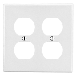 Hubbell Wiring Device-Kellems P82W Non-Metallic Square Wall Plate, 2 Gangs, Standard, Polycarbonate Thermoplastic, White