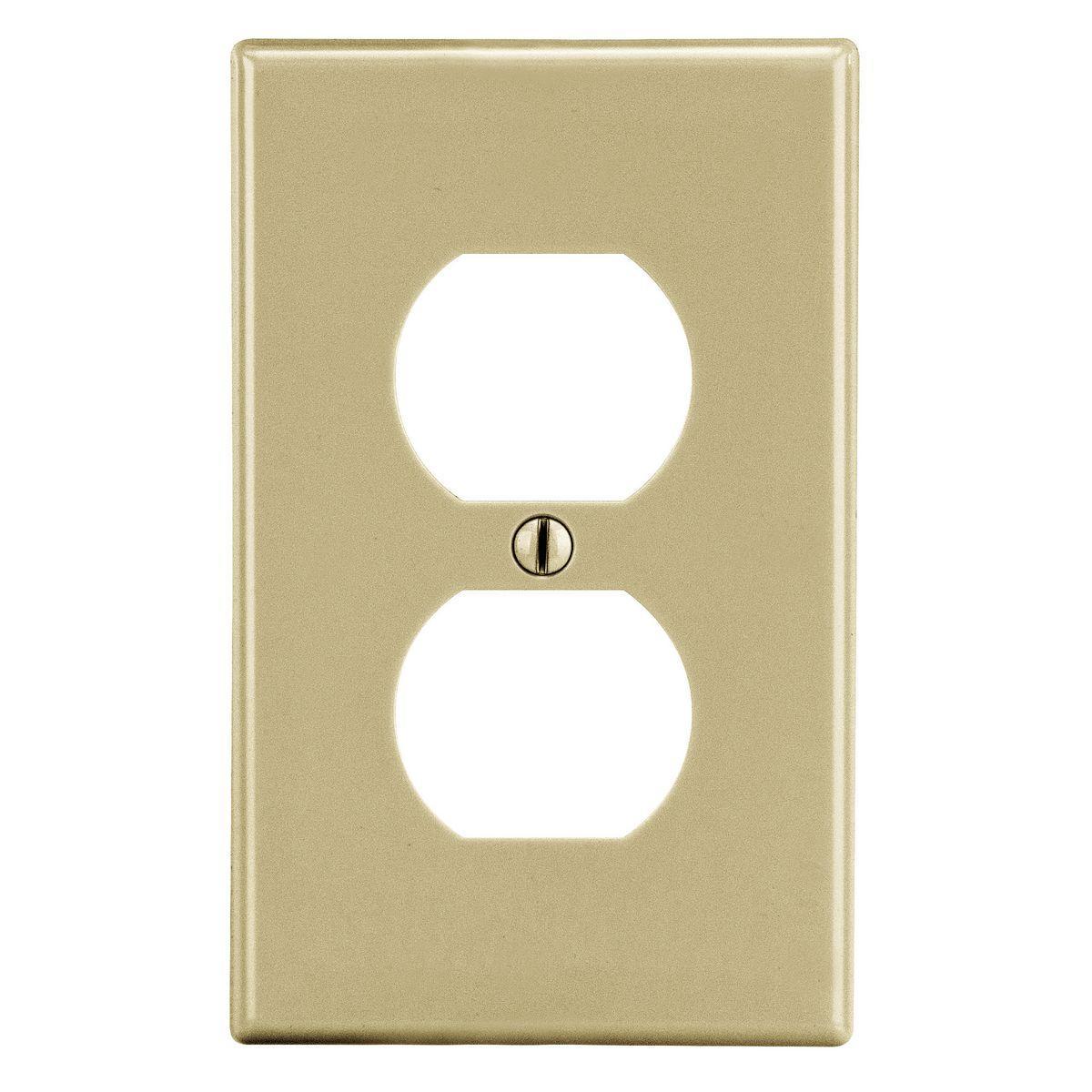 Hubbell Wiring Device-Kellems P8I Standard Wall Plate, 1 Gangs, 2.88 in W x 4.63 in H, Polycarbonate Thermoplastic, Ivory