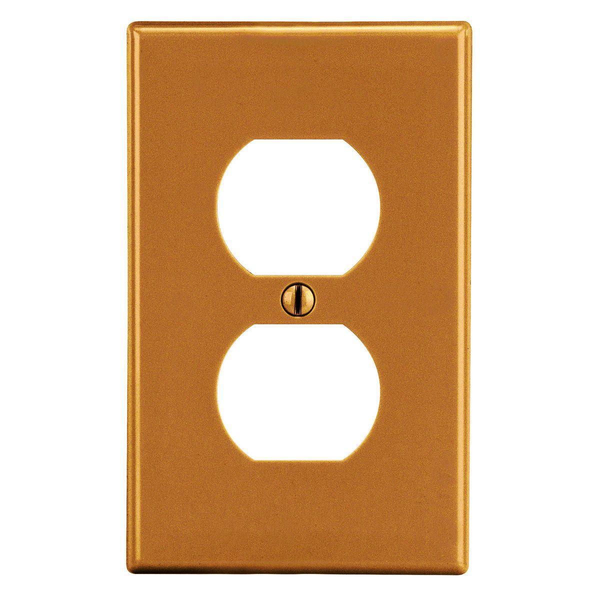 Hubbell Wiring Device-Kellems P8OR Non-Metallic Standard Wall Plate, 1 Gangs, 2.88 in W x 4.63 in H, Polycarbonate Thermoplastic, Orange