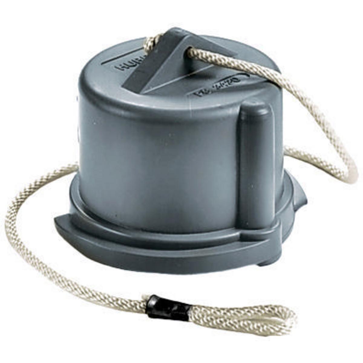 Hubbell Wiring Device-Kellems PC320 PC Series Heavy Duty Industrial Grade Male Non-Metallic Standard Watertight Cord Mount Pressure Screw Terminal Replacement Closure Cap, 2.09 in Dia 1.62 in H, Composite, Gray