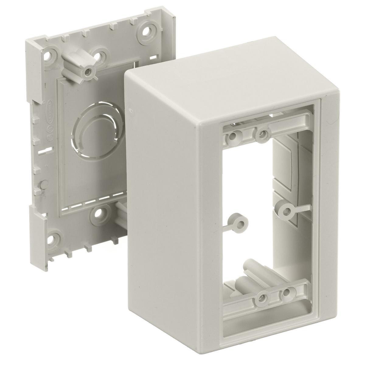 Hubbell Wiring Device-Kellems PolyTrak® PDB12D 1-Gang Deep Extruded Non-Metallic Standard Device Box, 2.44 in L x 3-1/4 in W x 4.9 in H, Off-White