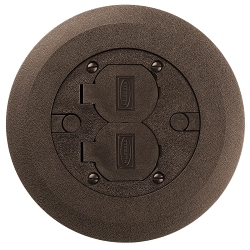 Hubbell Wiring Device-Kellems ScrubShield® PFBCBRA Flush Style Molded Non-Metallic Standard Cover and Flange Assembly, 6-1/4 in Dia, 6-1/4 in L x 6-1/4 in W x 0.56 in D, Thermoplastic/ABS