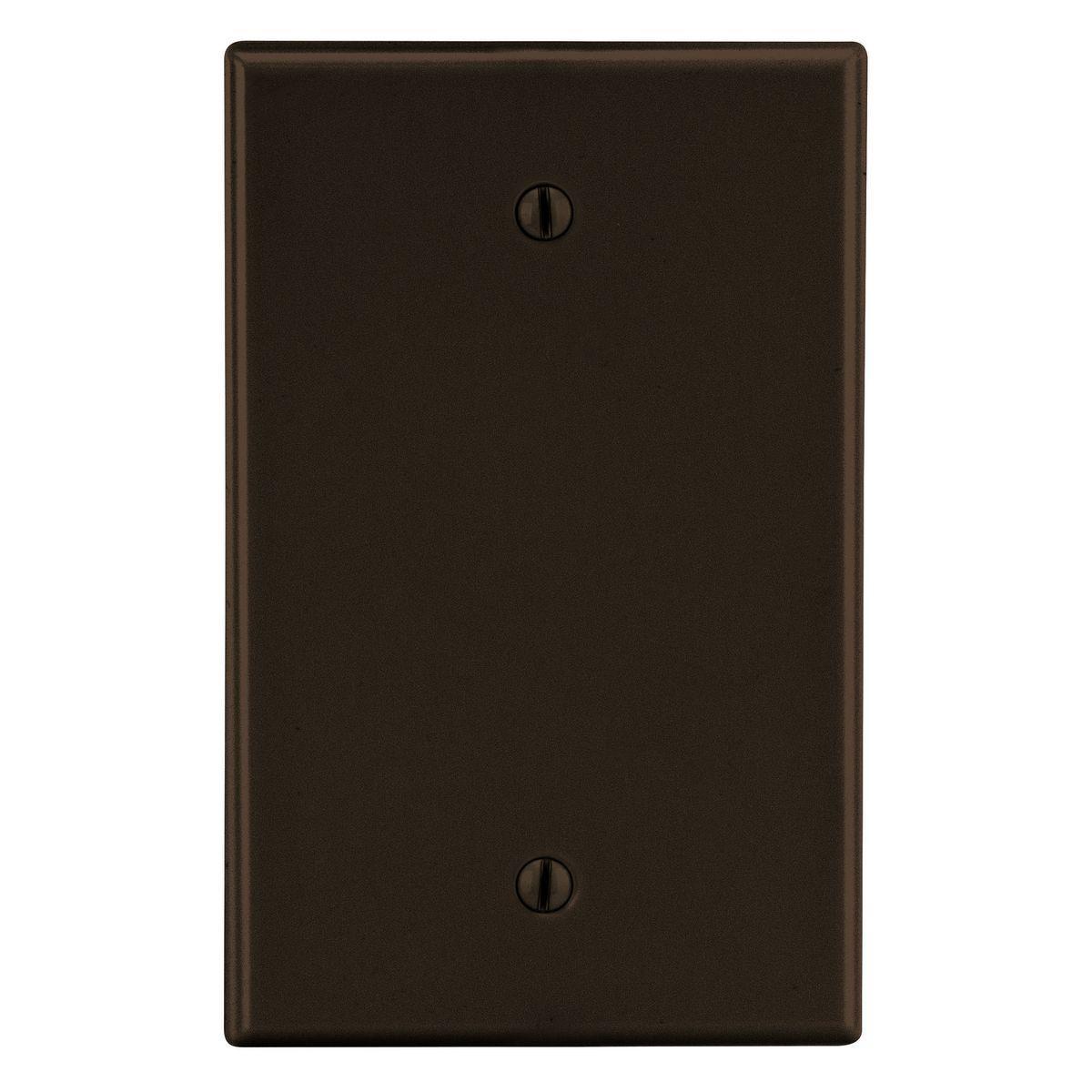 Hubbell Wiring Device-Kellems PJ13 Mid-Size Non-Metallic Blank Wall Plate with Pre-Inserted Captive Screw, 1 Gangs, 3.15 in W x 4.94 in H, Polycarbonate Thermoplastic, Brown