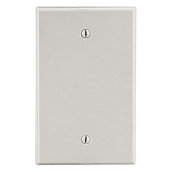 Hubbell Wiring Device-Kellems PJ13LA Mid-Size Non-Metallic Blank Wall Plate with Pre-Inserted Captive Screw, 1 Gangs, 3.15 in W x 4.94 in H, Polycarbonate Thermoplastic, Light Almond