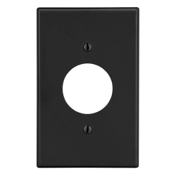Hubbell Wiring Device-Kellems PJ7BK Mid-Size Non-Metallic Wall Plate, 1 Gangs, 3.15 in W x 4.94 in H, Polycarbonate Thermoplastic, Black