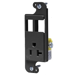 Hubbell Wiring Device-Kellems RJ62BKTR 1-Gang Tamper Resistant Multimedia Outlet, Power Receptacle Outlet, Wall Mounting, NEMA 5-20R Configuration