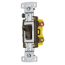 Hubbell Wiring Device-Kellems tradeSELECT® RS315 3-Way Compact General Purpose Grounding Standard Toggle Switch, 120 V, 15 A, 1800 W Power Rating, 2-Position Contact