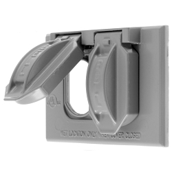 Hubbell Wiring Device-Kellems Twist-Lock®  RW51810 Standard Weatherproof While-In-Use Cover, 2-3/4 in L 4-1/2 in W 3/4 in D, Duplex Cover, Cast Zinc