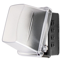 Hubbell Wiring Device-Kellems Twist-Lock® RW57350 Decorator Duplex Extra Deep Hood Non-Metallic Toggle Weatherproof Molded While-In-Use Cover, 5.91 in L x 3.67 in W x 2.93 in D, Thermoplastic