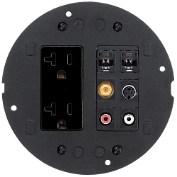 Hubbell Wiring Device-Kellems SystemOne S1SP Fire-Rated Standard Poke-Through Sub-Plate With 2X Decorator Opening, 5.36 in Dia, 2.31 in L, Cast Aluminum