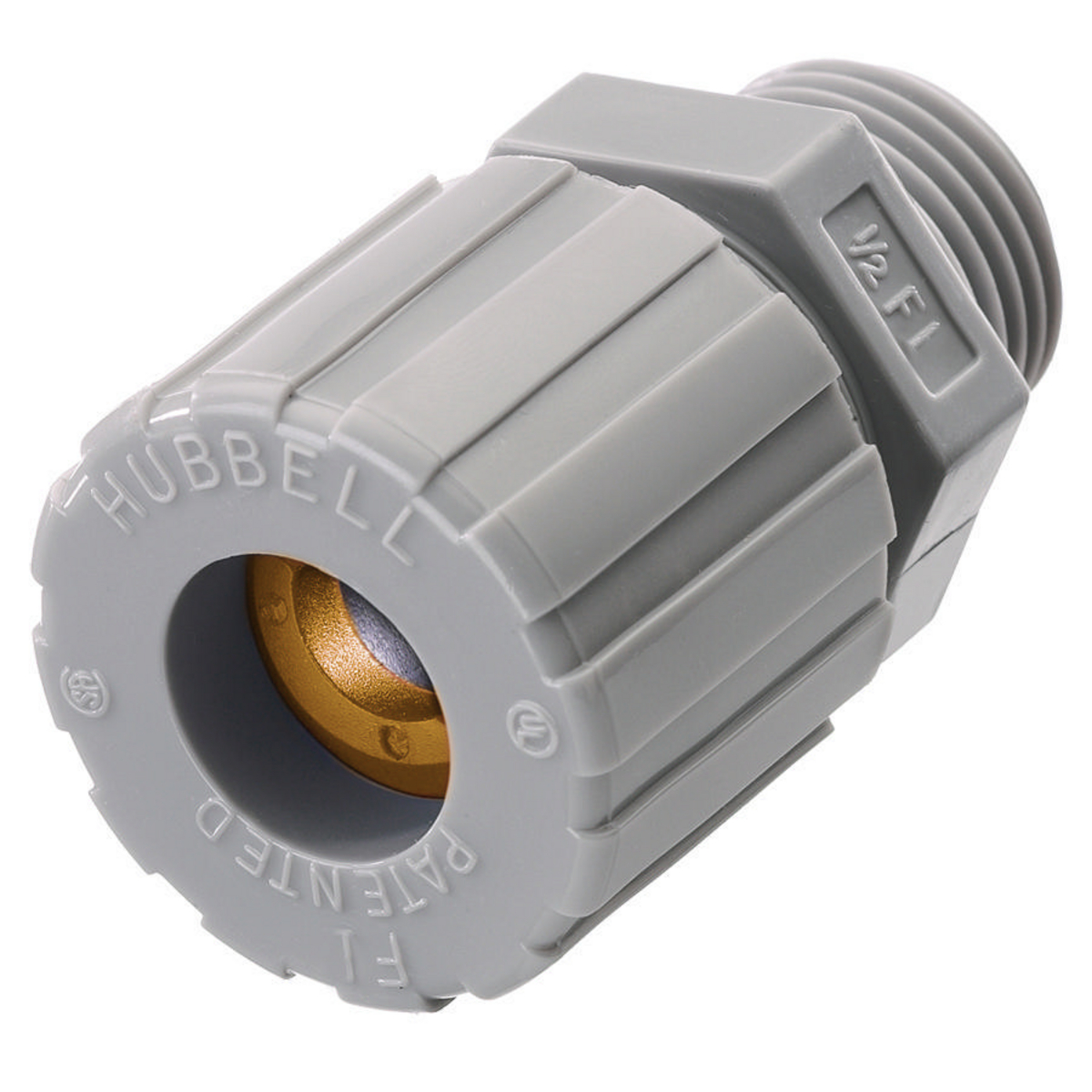 Hubbell Wiring Device-Kellems SHC1008CR SHC Form 1 Standard Duty Straight Cord Connector, 3/8 in Trade, (1) Conductors, 0.13 to 0 .19 in Cable Openings, Nylon, Smooth