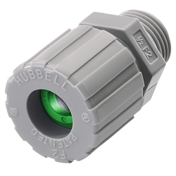 Hubbell Wiring Device-Kellems SHC1019CR SHC Form 2 Standard Duty Straight Cord Connector, 1/2 in Trade, (1) Conductors, 0.06 to 0.13 in Cable Openings, Nylon, Smooth