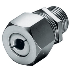 Hubbell Wiring Device-Kellems SHC1022SS SHC Form 2 Standard Duty Straight Cord Connector, 1/2 in Trade, (1) Conductors, 0.25 to 0.38 in Cable Openings, Stainless Steel, Machined
