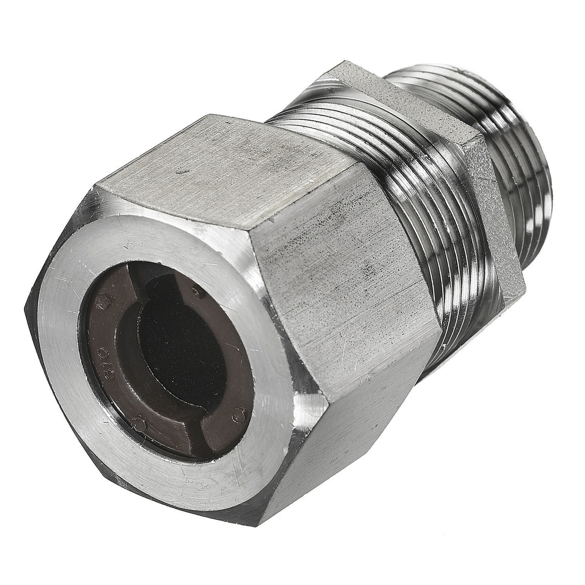 Hubbell Wiring Device-Kellems SHC1036SS SHC Form 3 Standard Duty Straight Cord Connector, 3/4 in Trade, (1) Conductors, 0.5 to 0.63 in Cable Openings, Stainless Steel, Machined
