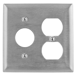 Hubbell Wiring Device-Kellems SS78 Standard Combination Wall Plate, 2 Gangs, 302/304 Stainless Steel
