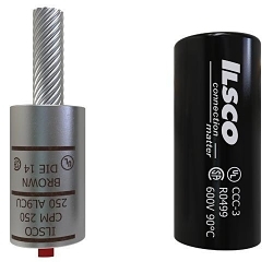 ILSCO ClearChoice® CPM-250 Dual Rated Pigtail Adapter With Insulating Cover, 250 kcmil Conductor, Die Code: 14, 0.47 in Dia x 1-1/2 in L Pin, Aluminum/Copper