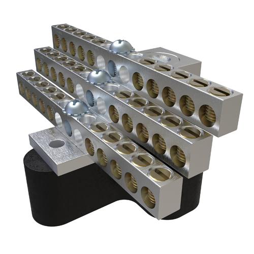 ILSCO ClearChoice® NB-350-30-W/R16 Dual Rated Mechanical Neutral Bar, 4.0938 in L x 2.5313 in W x 2.54 in H, 600 V AC