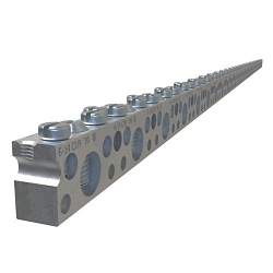 ILSCO ClearChoice® NBCE-3192-0 Mechanical Neutral Bar, 36-1/4 in L x 1/8 in W x 0.62 in H, 600 V AC