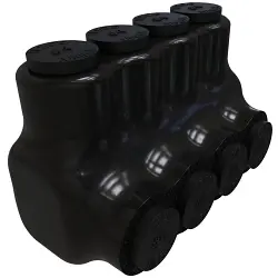 ILSCO NIMBUS® PBTS-4-4 Type PBTS 1-Sided Entry 4-Port Dual Rated Insulated Multi-Tap Connector, Aluminum/Copper Conductor, Aluminum