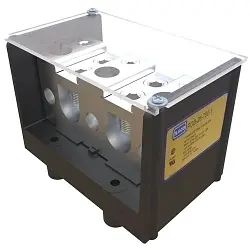 ILSCO ClearChoice® PDB-26-750-1 Type PDB Dual Rated Mechanical Power Distribution Block, 600 V AC, 950 A, 1 Pole, 250 to 750 kcmil, 6 AWG to 250 kcmil Wire, Aluminum Alloy