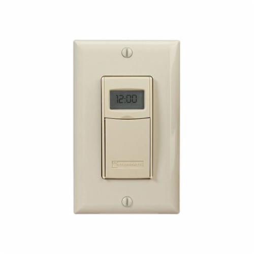 Intermatic EI400C Auto-Off Decorator Digital Electronic In-Wall Timer, 1 s to 24 hr Setting, 120 to 127 VAC, 12 to 18 VDC, 1 hp, 1NO 1 Form A SPST Contact, 1 Poles