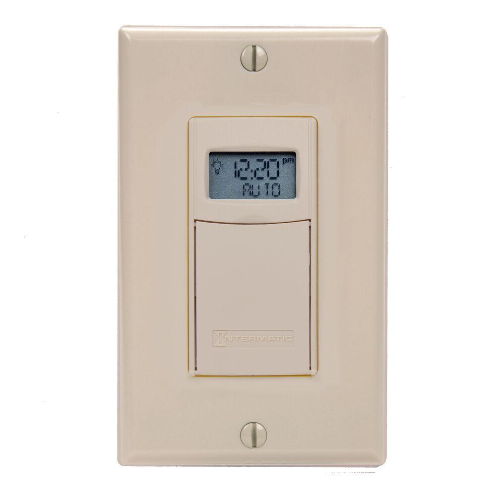 Intermatic EI600LAC Astronomic Digital Decorator Electronic In-Wall Timer, 1 min to 7 days Setting, 120 to 127 VAC, 12 to 18 VDC, 1 hp, 1NO 1 Form A SPST Contact, 1 Poles