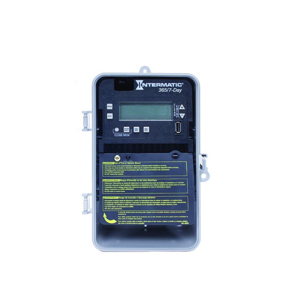 Intermatic ET2725C ET2700 Electronic Controller Timer, 1 min to 6 days 23 hr 59 min Setting, 120/277 V AC, 1, 2 hp, 1NO 1 Form A SPST Contact, 1 Poles