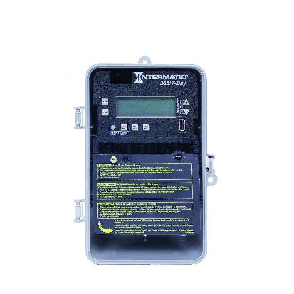 Intermatic ET2725CP ET2000 Electronic Time Switch, 1 min to 6 days 23 hr 59 min Setting, 120 to 277 V AC, 1, 2 hp, 2 Form A 2SPST Contact, 1 Poles