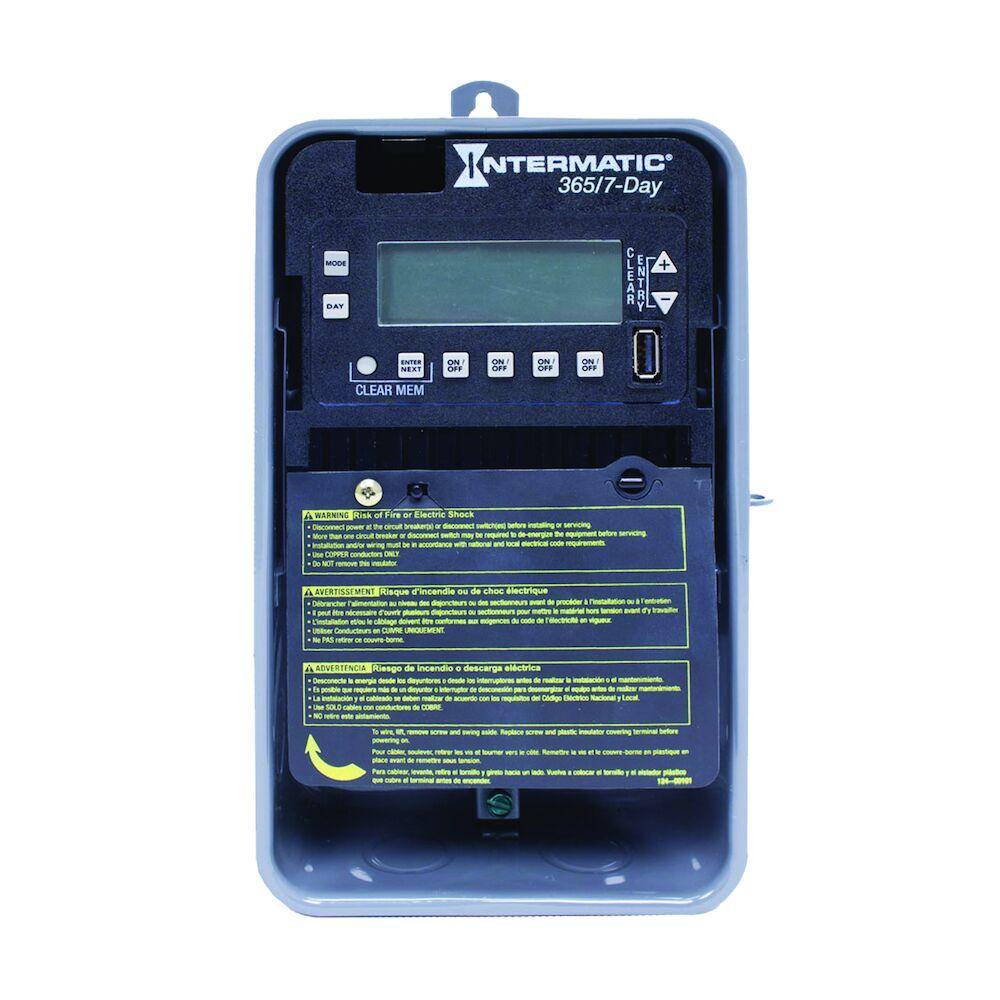Intermatic ET2745CR ET2000 Electronic Time Switch, 1 min to 6 days 23 hr 59 min Setting, 120 to 277 V AC, 1, 2 hp, 4 Form A 4SPST Contact, 1 Poles