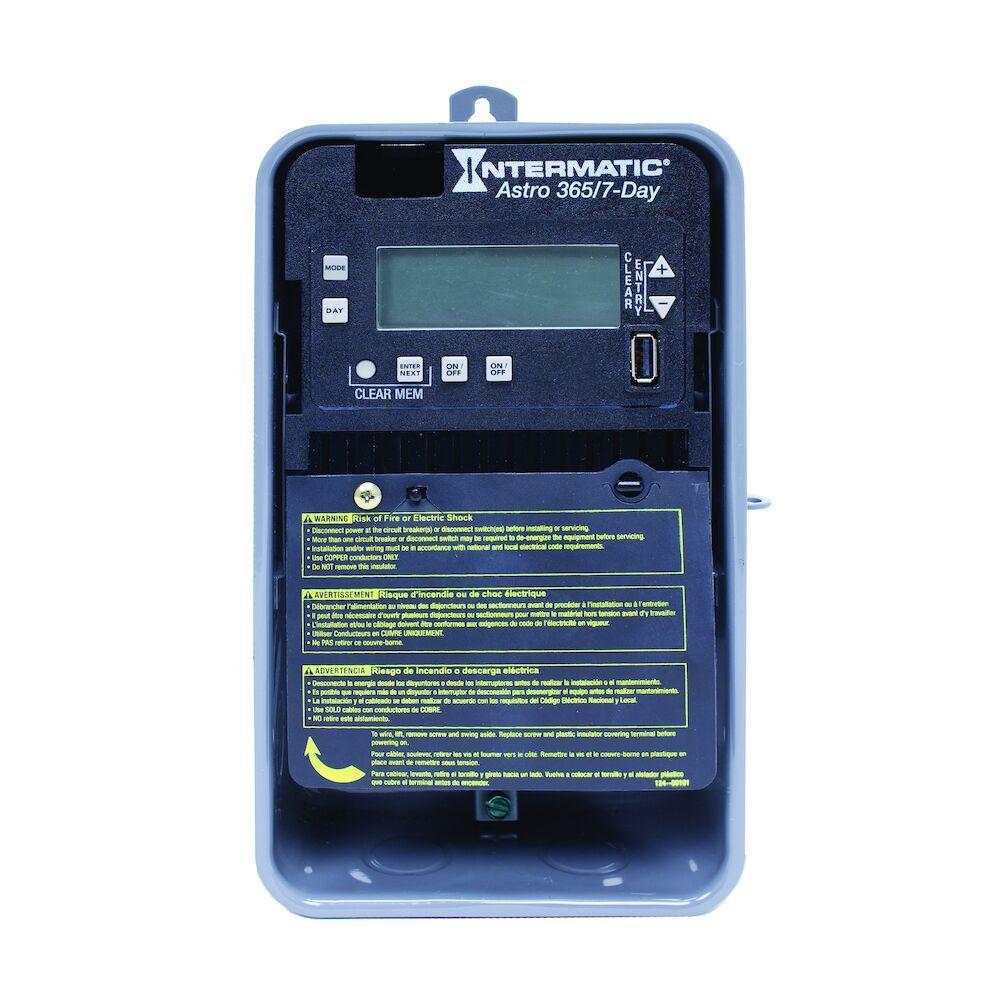 Intermatic ET2825CR ET2000 Electronic Time Switch, 1 min to 6 days 23 hr 59 min Setting, 120 to 277 V AC, 1, 2 hp, 2 Form A 2SPST Contact, 1 Poles