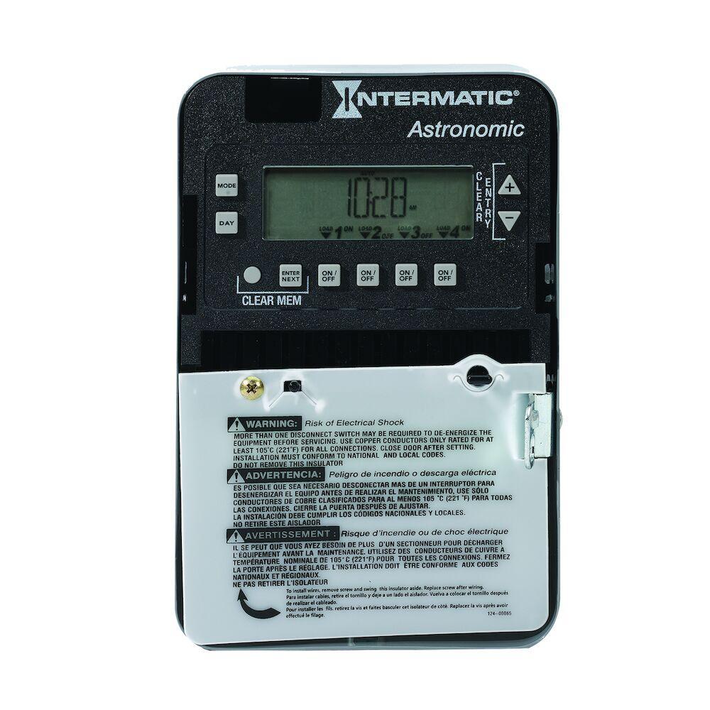 Intermatic ET2845C ET2000 Electronic Time Switch, 1 min to 6 days 23 hr 59 min Setting, 120 to 277 V AC, 1, 2 hp, 4 Form A 4SPST Contact, 1 Poles